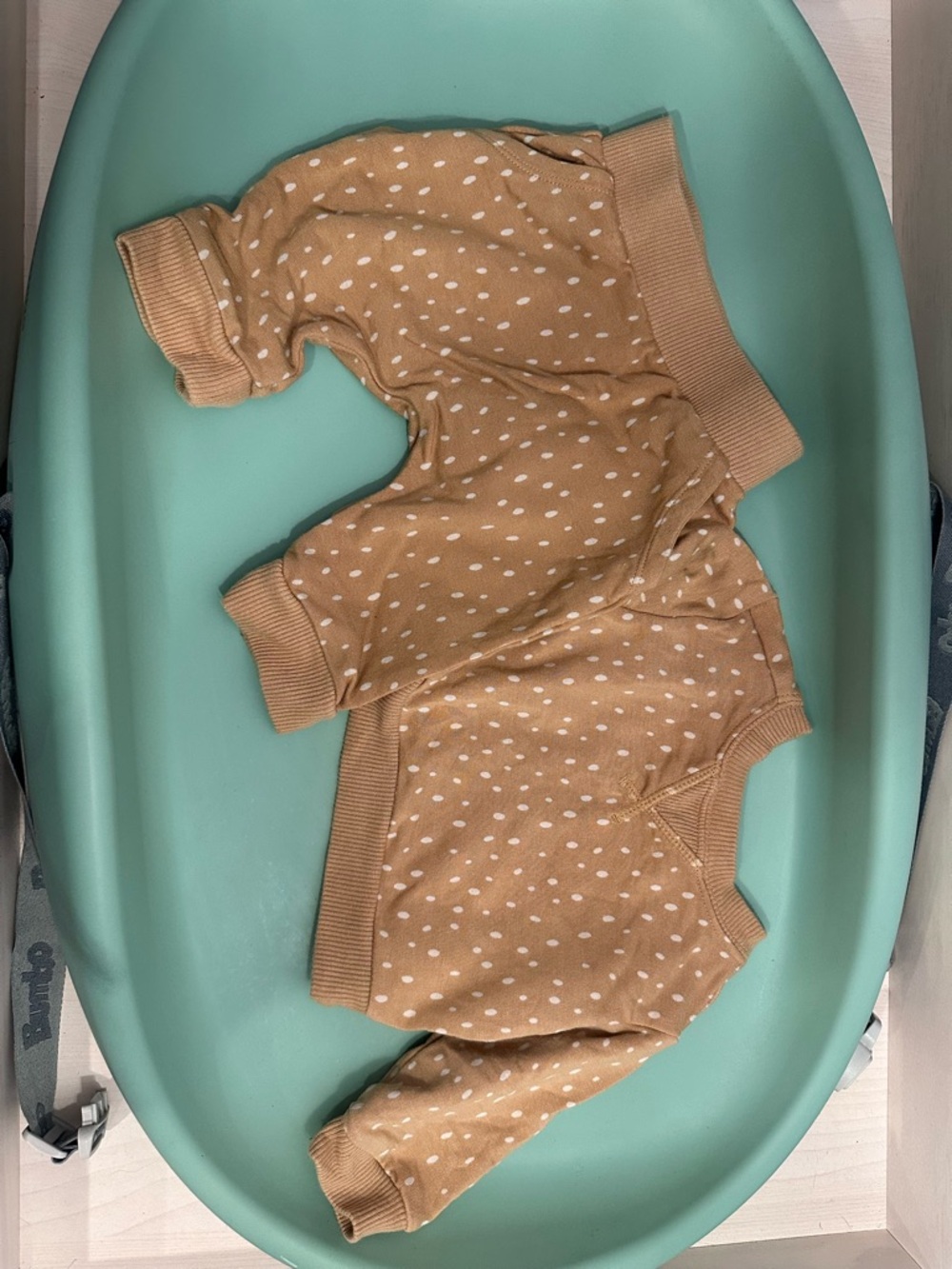 cloud island Tan Baby Sweatshirt with Blue Cloud Graphic